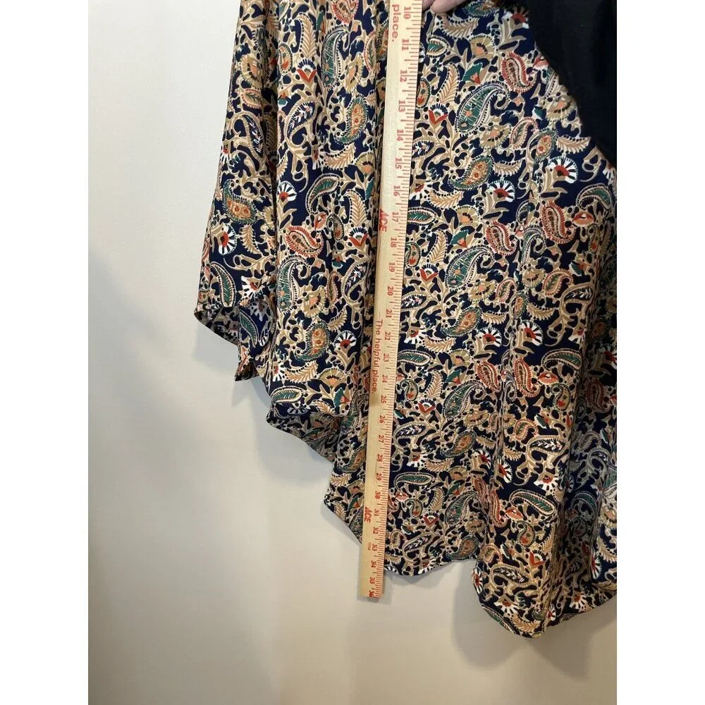 Entro Open Front Paisley Print SZ S Kimono Multicolor Lightweight Boho Festival - Picture 5 of 8